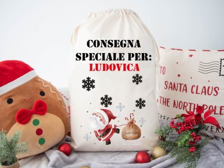 Sacca XXL Porta Regali di Natale Personalizzata Babbo Natale New 2024 Hot on Sale