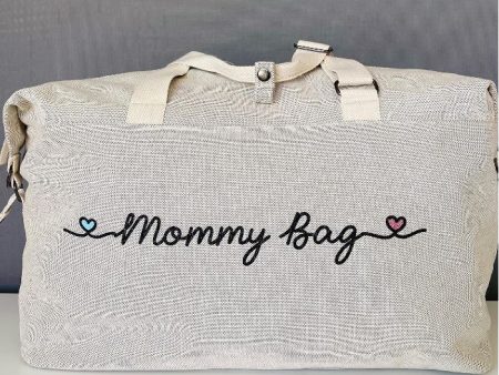 Borsone Mommy Bag Grande Glitter nero e cuori Azzurro Rosa Supply