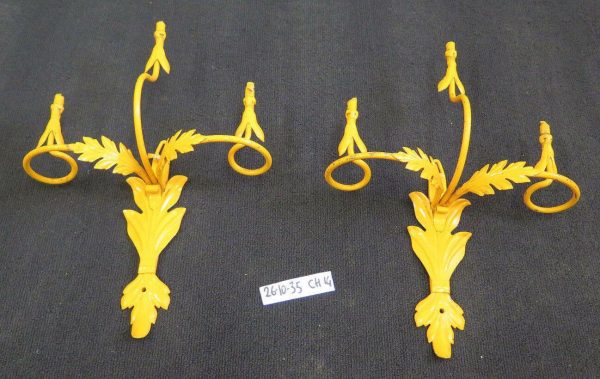 2 APPLIQUE DA PARETE IN FERRO BATTUTO VINTAGE COPPIA DI LAMPADE DA PARETE CH14 6 Online now